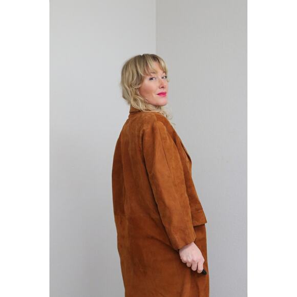 1970's Vintage Spanish Suede Mid Length Alfaro Coat ~ Men's MD Women's MD LG - Picture 4 of 11